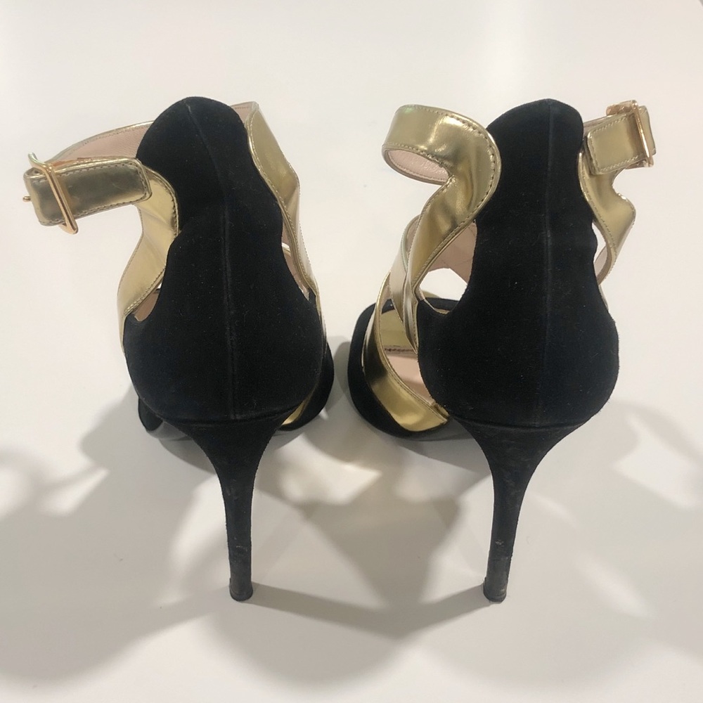 Prada Suede and Metallic Criss Cross Heels - Picture 5 of 8